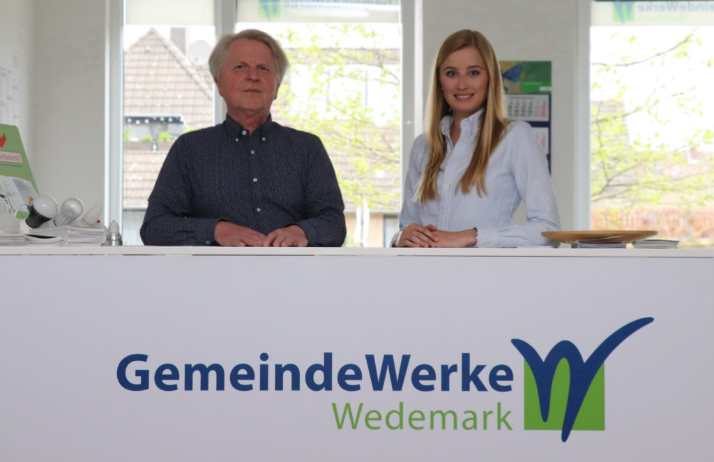 Das Team der GemeindeWerke Wedemark: Ralf Grewecke und Mareike Oertel